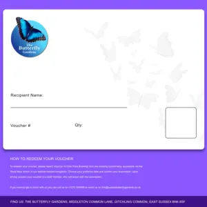 Gift Vouchers For A Butterfly Gardens Visit